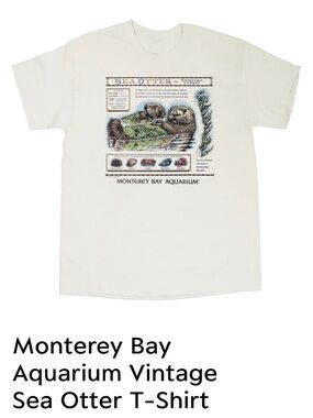 Monterey Bay adult Otter Graphic T-Shirt - Cream size small Taylor swift